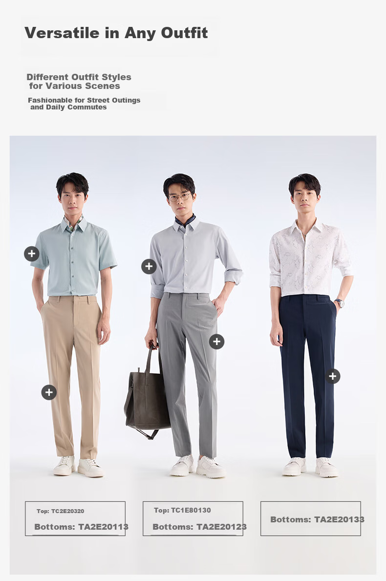 JOEONE Men's Pants, Dress Pants [Wrinkle-Resistant, Color-Fast, Stress-Free Dress Pants], Spring And Summer Business Casual Pants for Men, Size 35 6