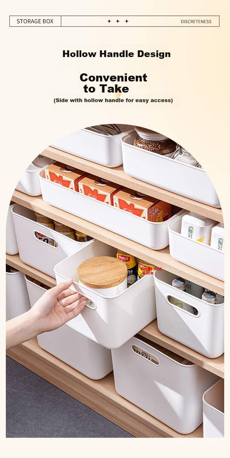 JEKO&JEKO Desktop Storage Box, Kitchen Toy Organizer, Office Wardrobe Storage, Bathroom Organizer Basket, Shallow Large Size without Lid 4