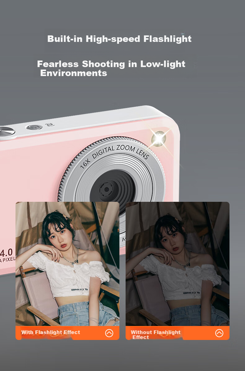CAIZU Z1 Dual Rear Cameras 6400W Pixel Digital Camera Selfie Vlog Compact Camera for Students to Transfer Photos to Phones Alternative CCD Camera Birthday Gift Present 5