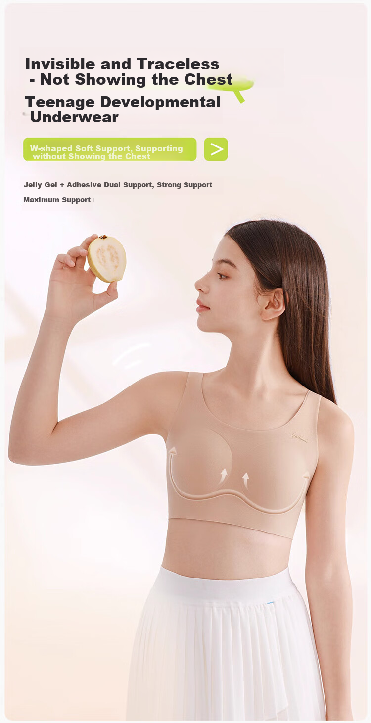 GRACEWELL Girls' Foundation Liquid Bra for Children And Teenagers, Invisible Non-See Through Bra for Puberty, for Middle And High School Students Aged 9-18 XL 4