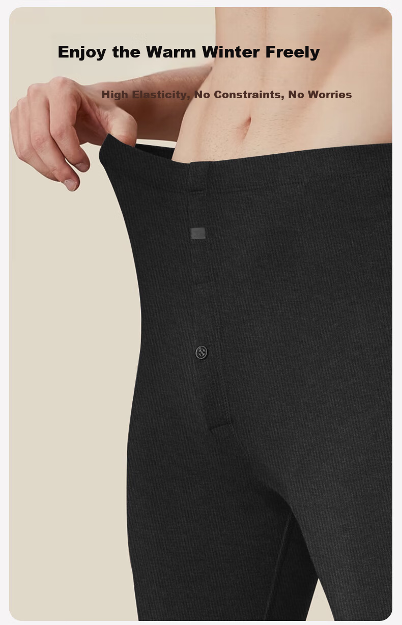 SEPTWOLVES [Temperature Rise 9.7°C] Men's Thermal Underwear, Autumn And Winter Fleece-Lined, Infrared Heating, Medium-Thick Long Johns, Inner Wear Cotton Pants 5