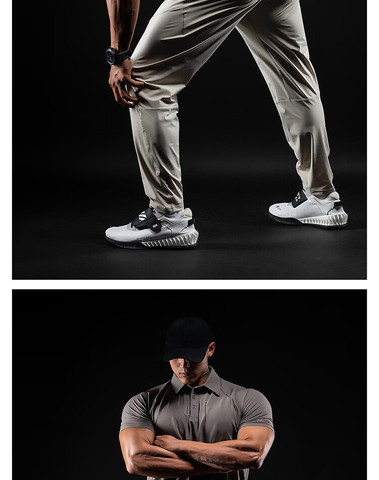 Monster Guardians Men's Sports Short Sleeve 3D Texture Trendy Moisture-Wicking Slim Fit Polo Shirt Brown Gray M 12