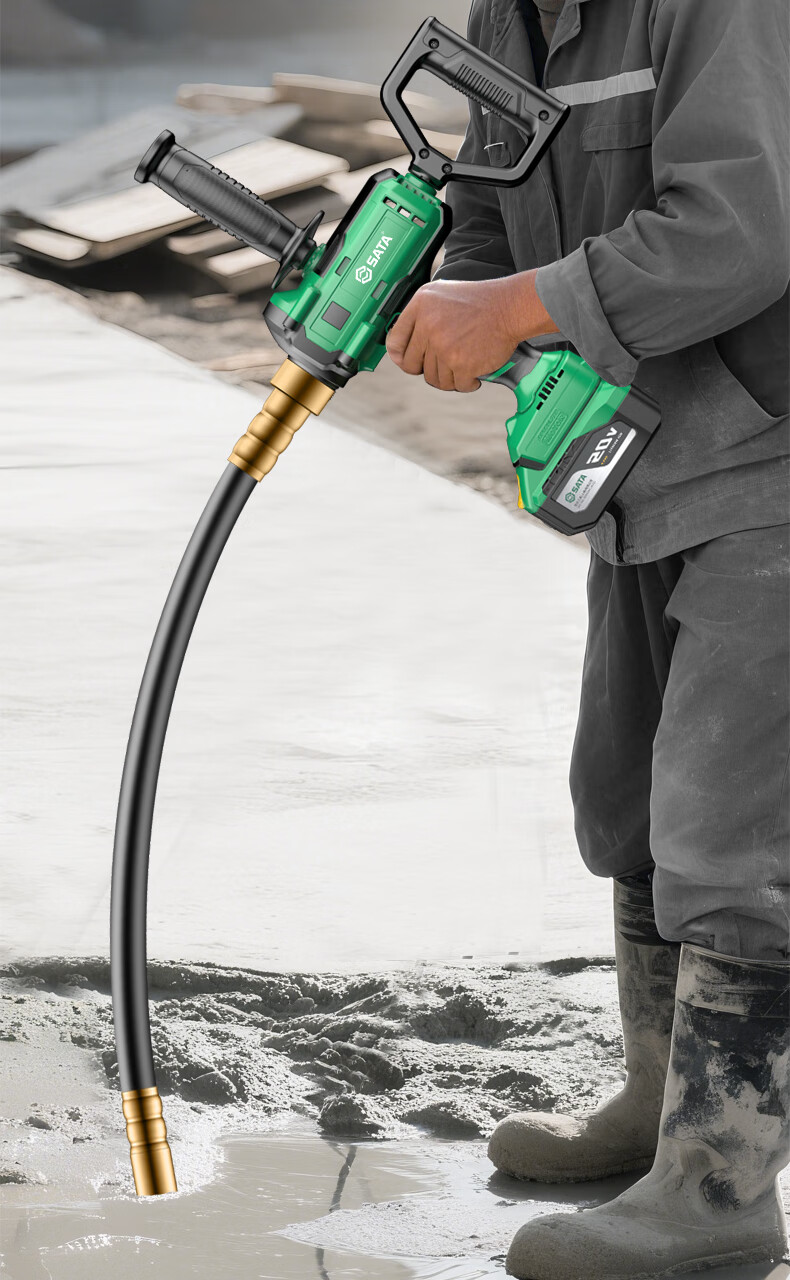 Shida (SATA) Lithium Battery Brushless Concrete Vibrator, Handheld Construction Site Rechargeable Concrete Vibrator D05540 with Two Batteries 1
