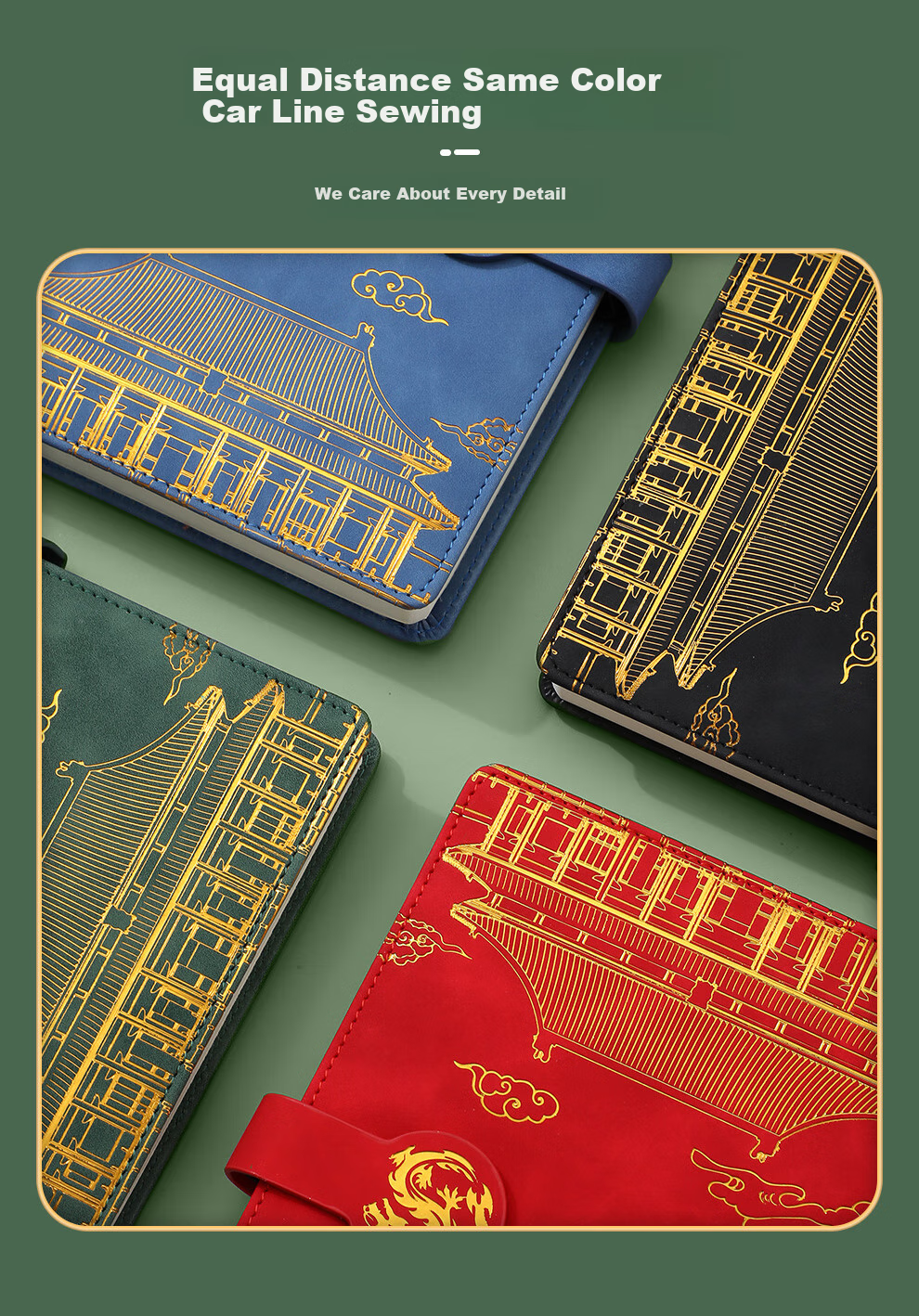 Jiaranheng Chinese Style Notebook, Aesthetic A5 Dragon-Shaped Clasp, Thickened Journal, High-End Exquisite Diary, Business Gift, Office Stationery, Customizable, Dark Gree 8