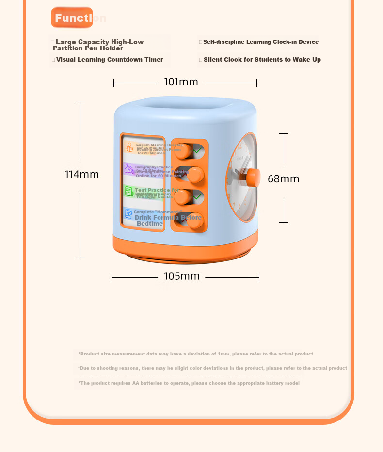 Timess Alarm Clock for Students, Wake-Up Aid, Children's Smart Clock, Visual Timer, Loud Volume Time Management Device, Silent Electronic Alarm Clock, Kitchen Baking Gift 17
