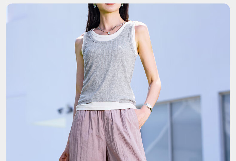ESE-Y Quick-Dry Cooling Cargo Pants for Women, 2025 Summer New Style, Sun Protection Thin Wide-Leg Loose Paratrooper Pants, Gray And White, Size 28 35