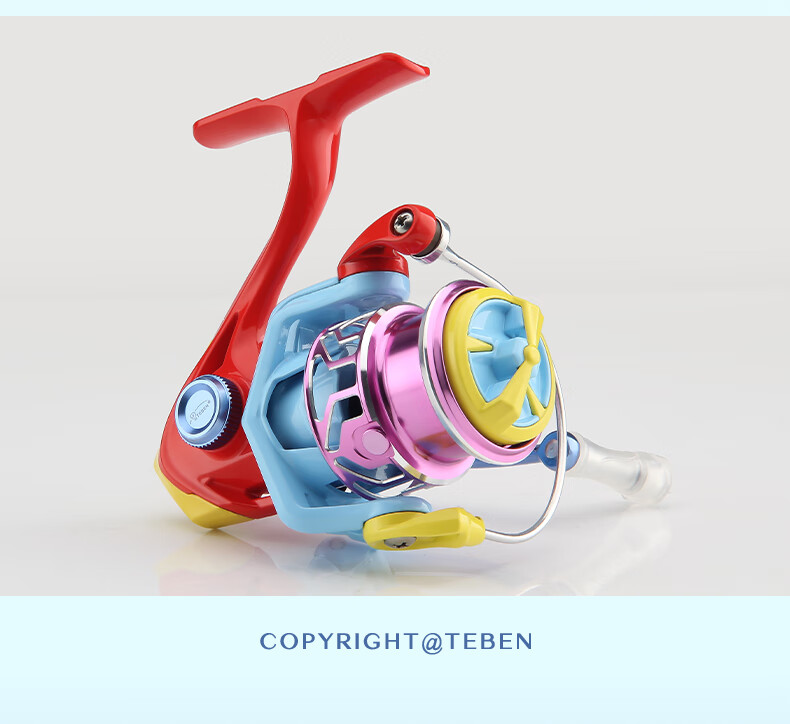 TEBEN Linglong Youth Edition Spinning Reel with Line Bait 800 Series Fishing Reel + PE Line + Casting Aid + Lure 11