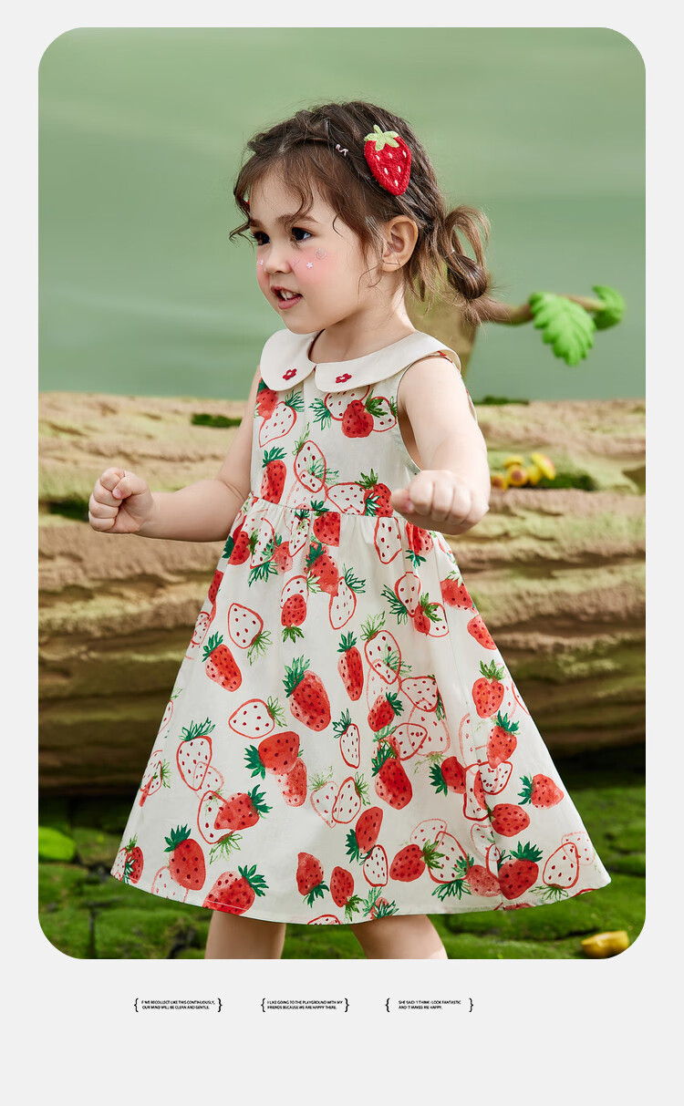 ASK JUNIOR Girls' Summer Dress, Princess Style with Peter Pan Collar, Vacation Children's Dress 7