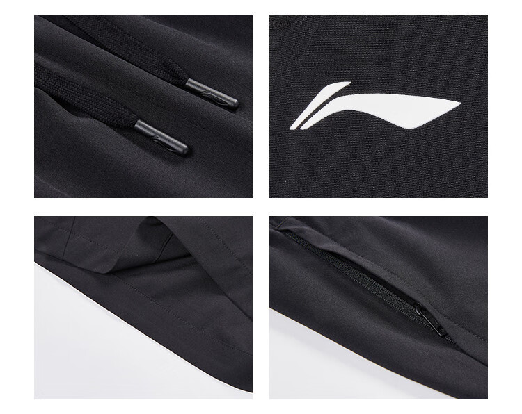 LI-NING Quick-Dry Breathable Cooling Summer Straight-Leg Casual Comfortable Classic Versatile Stretch Sports Men's Five-Point Shorts 12