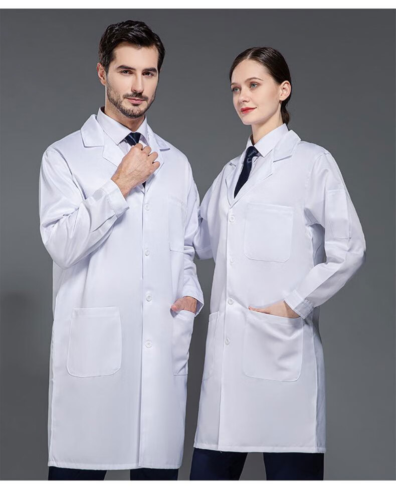 Laobaojia Work White Coat Dustproof and Stain-resistant Lab Coat Men's Short Sleeve M (160-165) 8