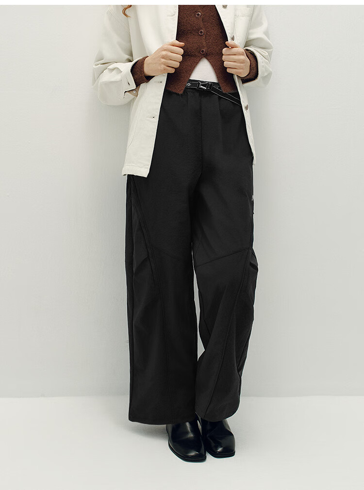 Semir [Same As in Mall], Women's Casual Pants, Loose Wide-Leg Trousers, 2025 Autumn Season, Moisture-Wicking Quick-Dry Long Pants, 102525127001 4
