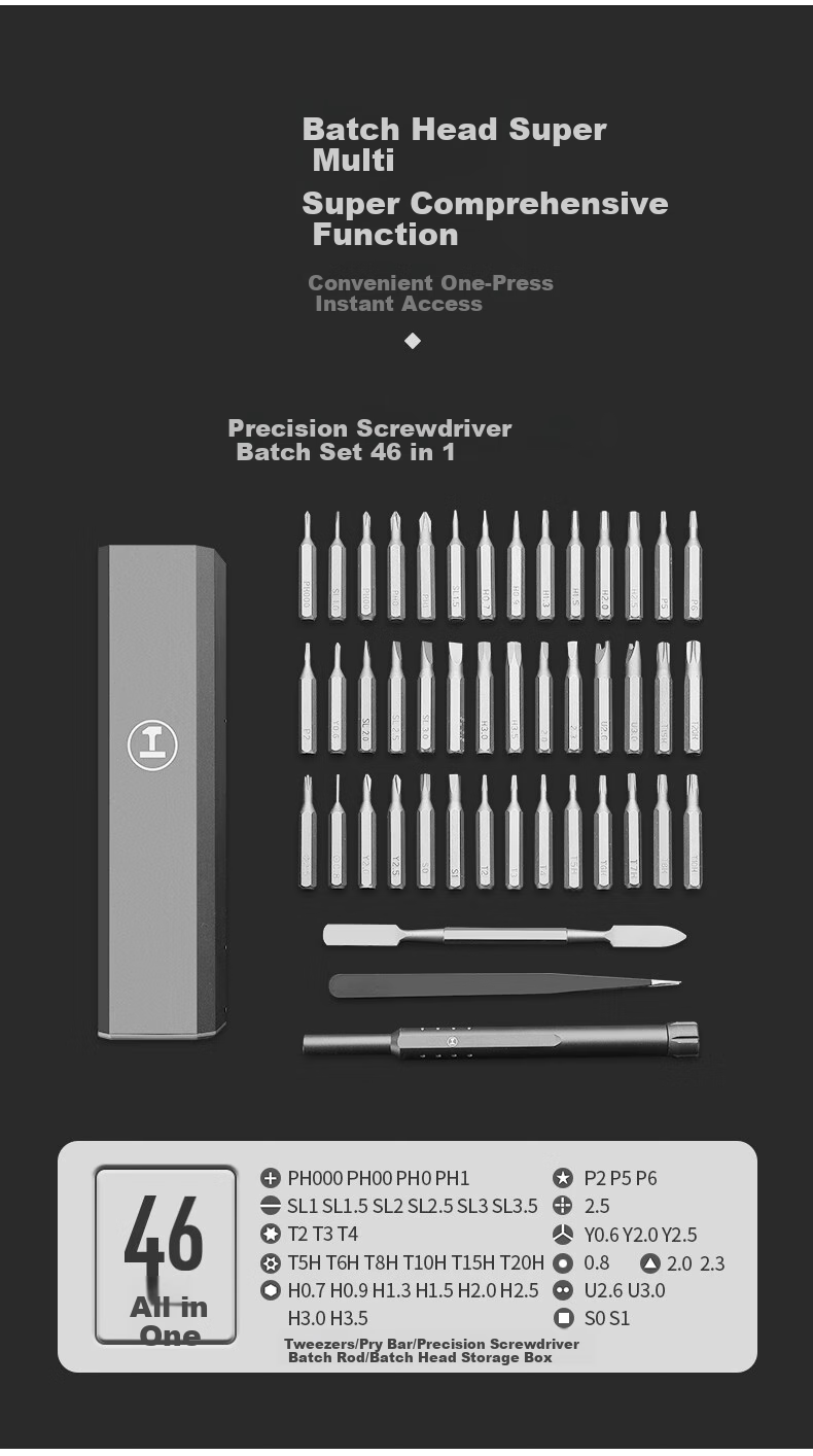 GREENER Precision Screwdriver Set, 46-In Aluminum Case Storage, Multifunctional Portable Laptop Disassembly Tools for Home Use 4