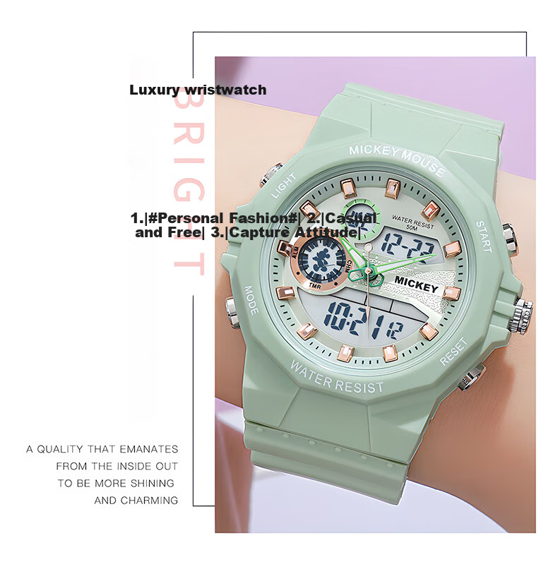 Disney Children's Watch for Female Students, High School Girls, Middle School Girls, Female Teenagers, Elementary School Girls, Electronic Watch for Birthday And Back-To 1