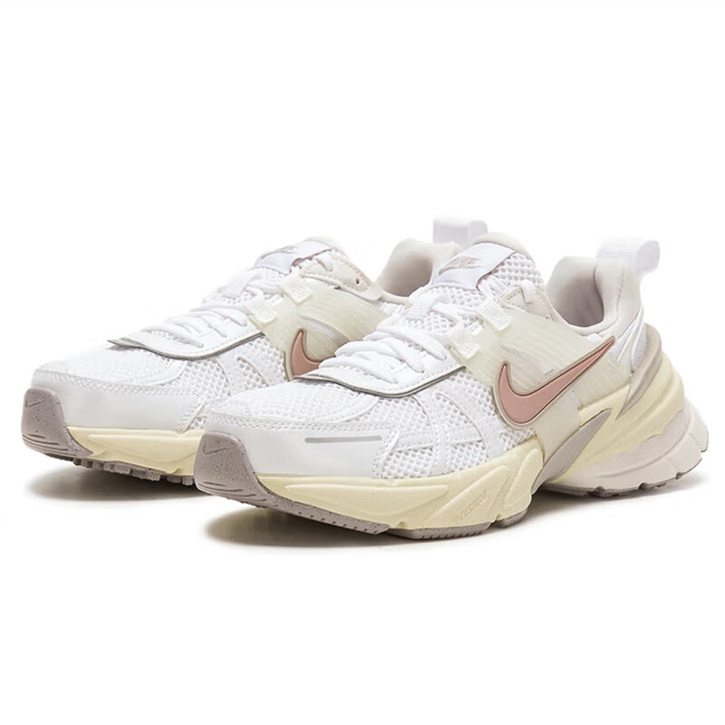 NIKE Women's Casual Shoes, V2K RUN Sneakers, FD0736-112 White And Pink, Size 36