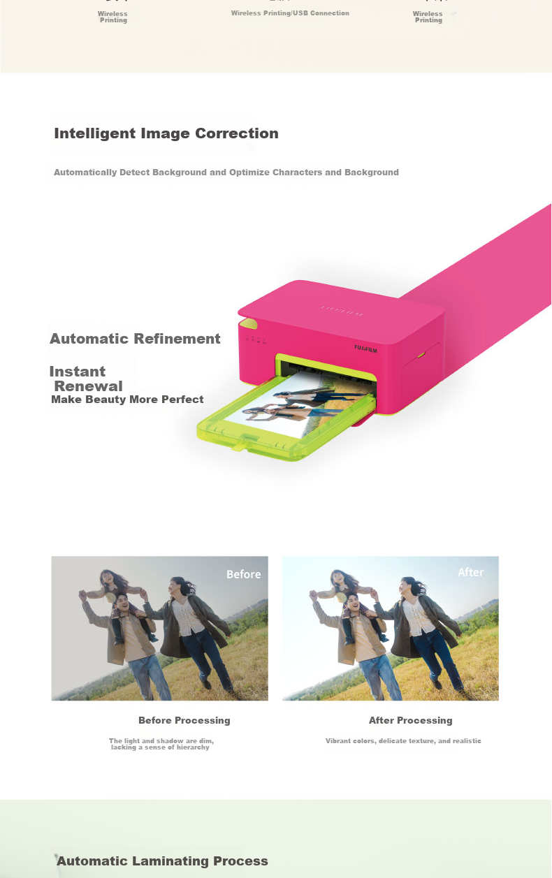 FUJIFILM Xiaoqiao Yin 2pro Photo Printer Gift Box, Cream White + 40 Sheets of Photo Paper + Home Wireless Portable Thermal Transfer 5