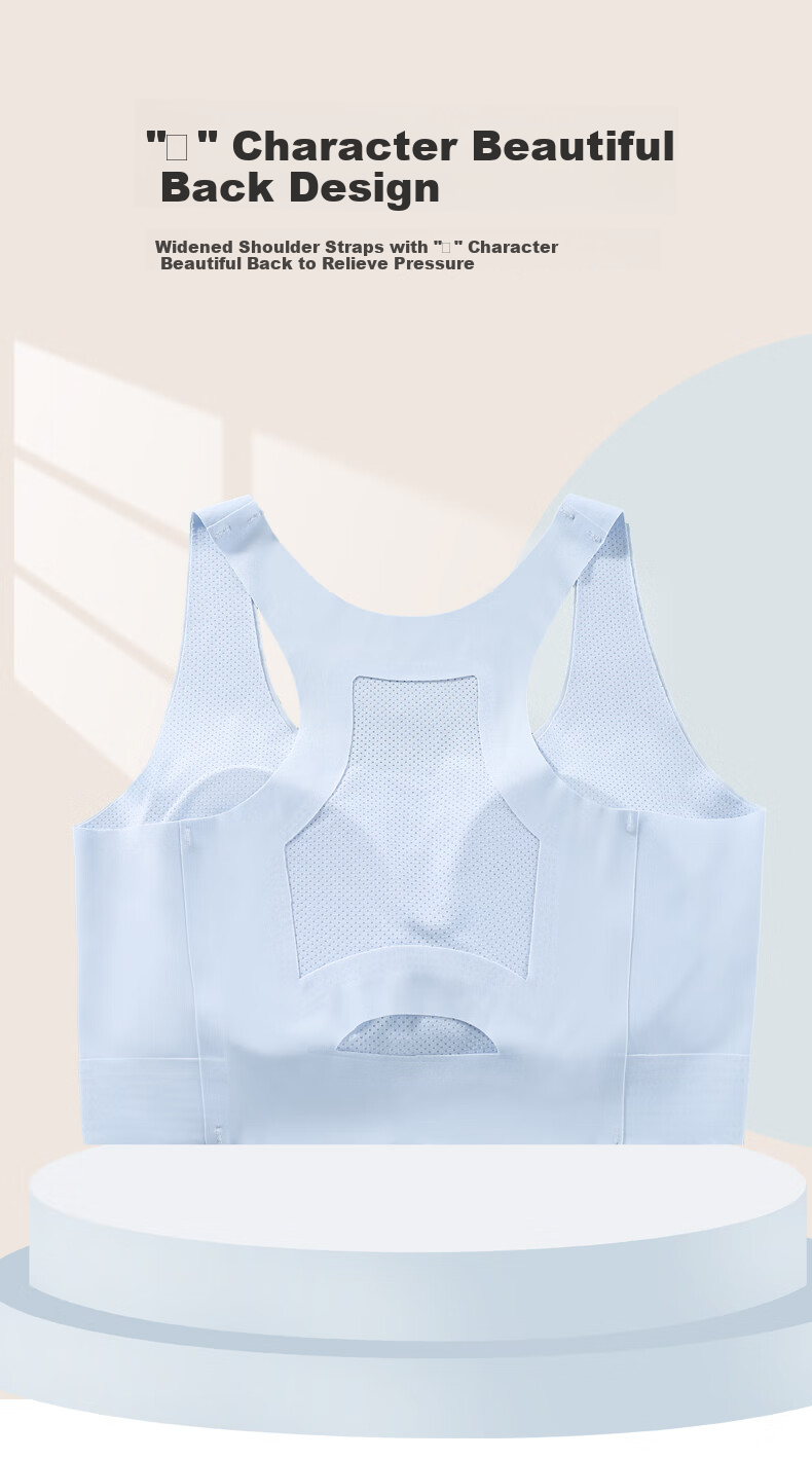 Modaier 2-Piece Set of Girls' Underwear, Student Sports Bra, Anti-Shock Bra for Middle And High School Students in Puberty, Small Vest White + Blue 5