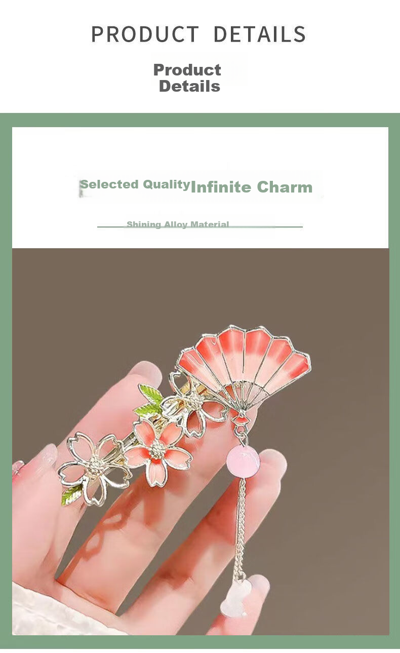 Gunai Vintage-Style Hair Clip, Women's Bangs Tassel Side Clip, Barrette Hair Accessory, Birthday Gift for Girlfriend 5