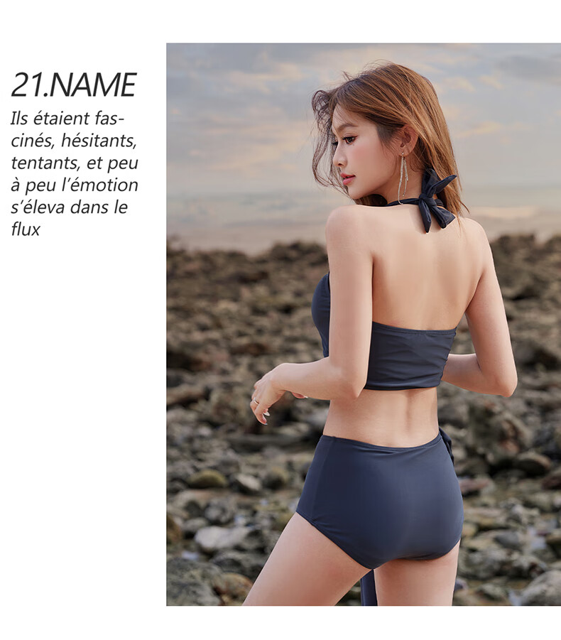 DK Women's New High-End Sexy Two-Piece Long Skirt High-Waisted Bikini Hot Spring Resort Three-Piece Swimsuit Set 5