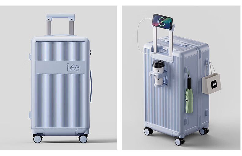 Lee High-Quality Large-Capacity Thickened Suitcase, Trolley Case, Travel Luggage, Password Lock Box, Aurora White, 28 Inches 39