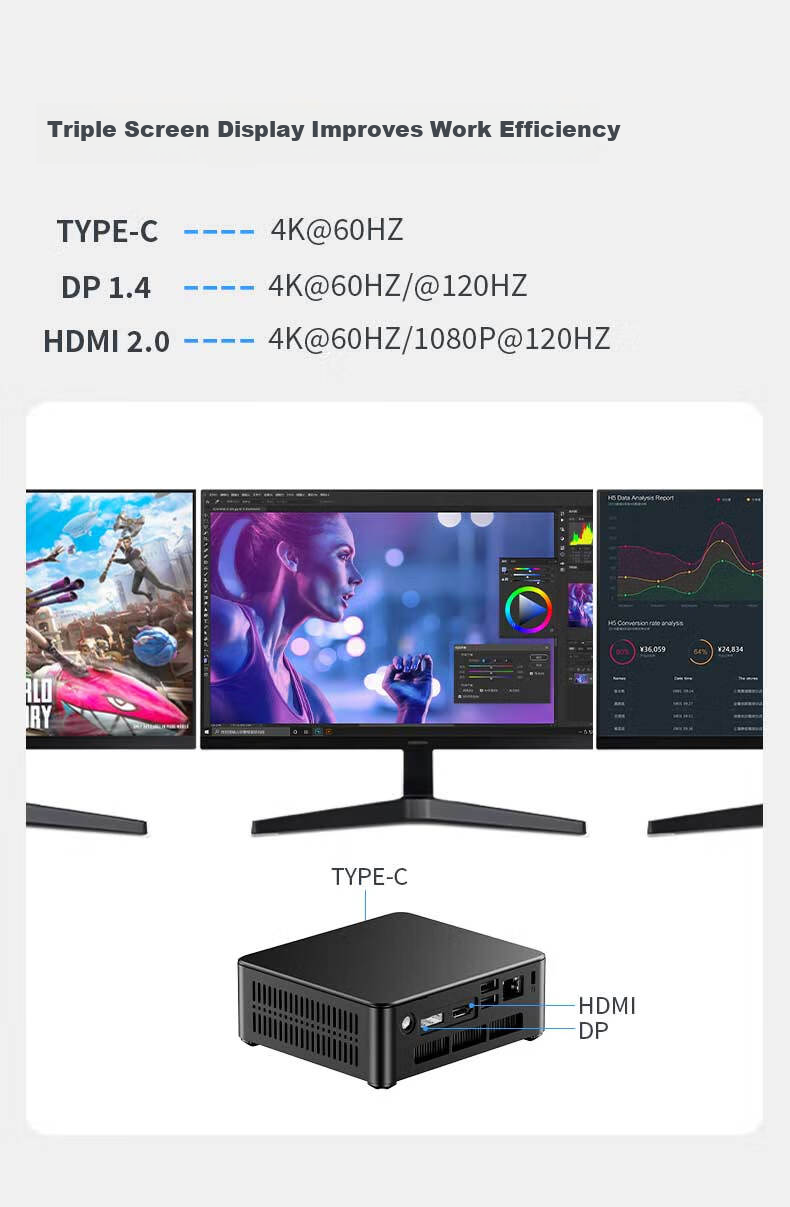 Jumper AMD R5-7430U Mini PC for Office And Education, Pocket Computer, Desktop Mini PC, R7430 Bare System (Without Memory Or Hard Drive) 6