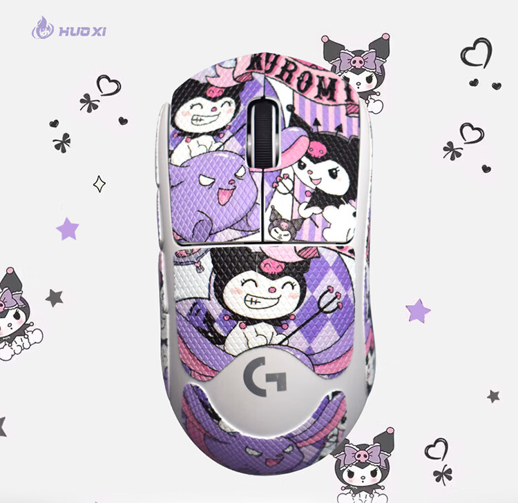 Huoshi GPW2 Mouse Anti-Slip Sticker for GPW2/3 Sweat-Absorbing Scratch-Resistant Mouse Pad GPW2/3 Demon Kuromi Full Coverage 1