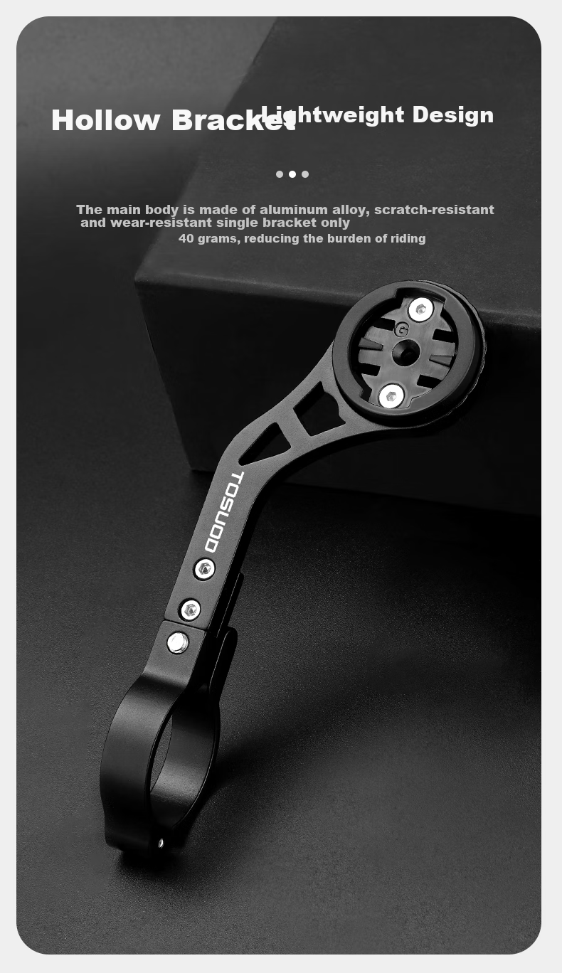 Tasiduizhang Mountain Bike Computer Mount, Aluminum Alloy Extension Bracket, Bike Light, Action Camera, Extended Base Accessory 8