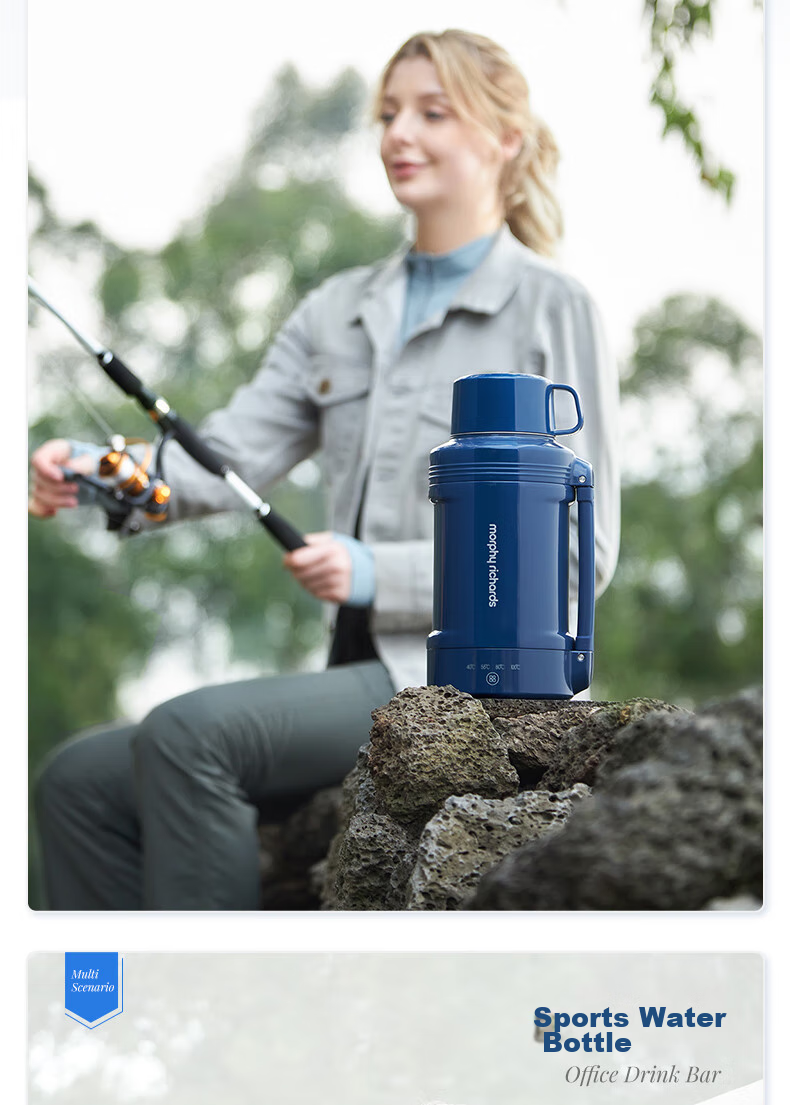 Morphyrichards Portable Electric Kettle, Large Capacity Household Water Boiler, Outdoor Travel Vacuum Insulation Stainless Steel Anti-Scalding Water Cup, Electric Hot Water Pot MR6061 Blue One's Member 17