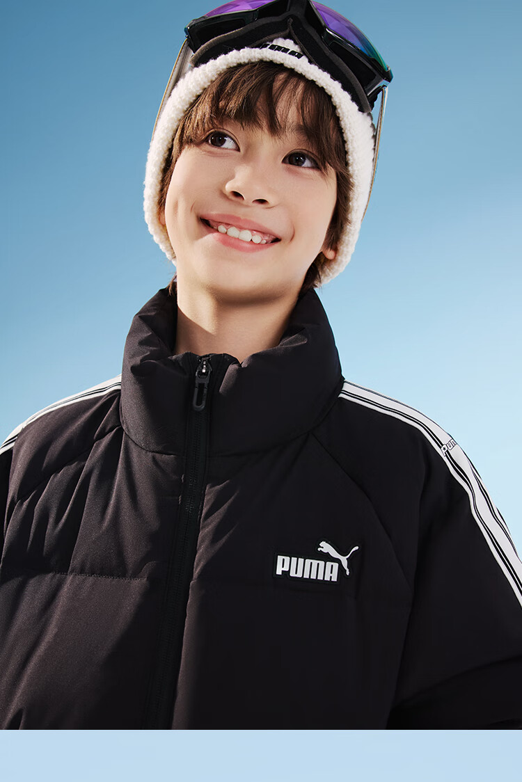 PUMA New Kids Winter Casual Puffy Down Jacket Loose Trendy Pink Blue 80001 Size 150 10