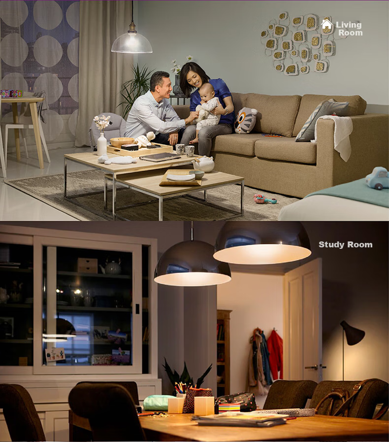 PHILIPS LED Energy-Saving Light Bulb, Living Room Home Use, Super Bright Illumination, E27 Large Screw Base, Globe Bulb, 12 Watts, 3000K, Eye-Friendly Type 12