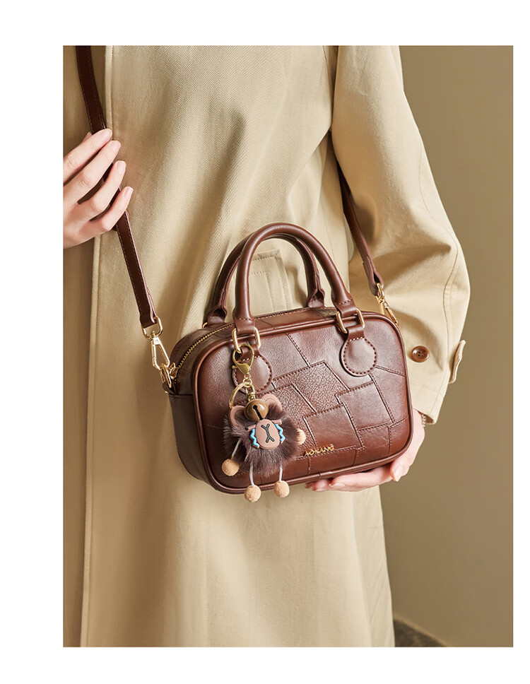 Aokang Women's Handbag, Fashionable Bowling Bag, Trendy Versatile Commuter Crossbody Shoulder Bag, Birthday Gift for Wife Or Girlfriend on May 20th 4