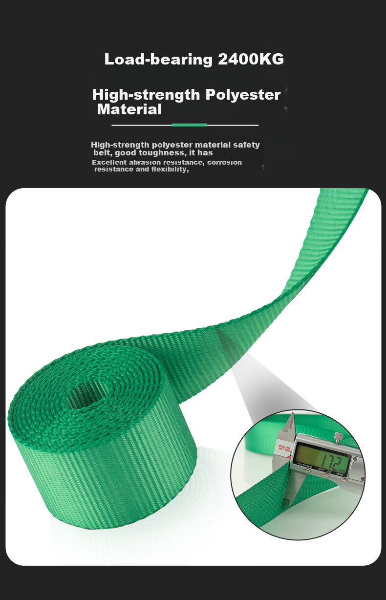 Shandouao Five-Point Safety Harness AD9046 Quick-Connect Fall Protection with Two Large Hooks, 1.8 Meters + Shock Absorber Pack + Belt 9