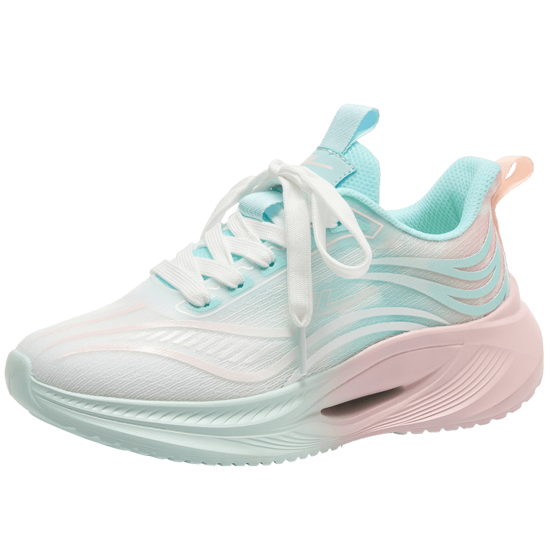 Huili Official Women's Casual Sneakers, Spring New Soft-Soled Comfortable Shoes for Women, White Green Pink, Size 40