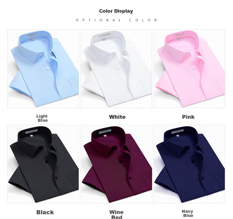 ROMON Short-Sleeve Shirt for Men, Summer Fashion Casual Solid Color Professional Workwear Versatile Dress Shirt D201 White Size 38 5