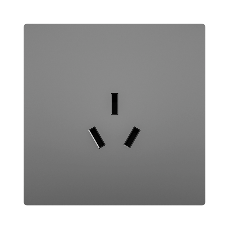 Linptech E3S Matching Switch Socket, 16A High-Power Three-Hole Socket, 86-Type Concealed Wall Socket, Gray