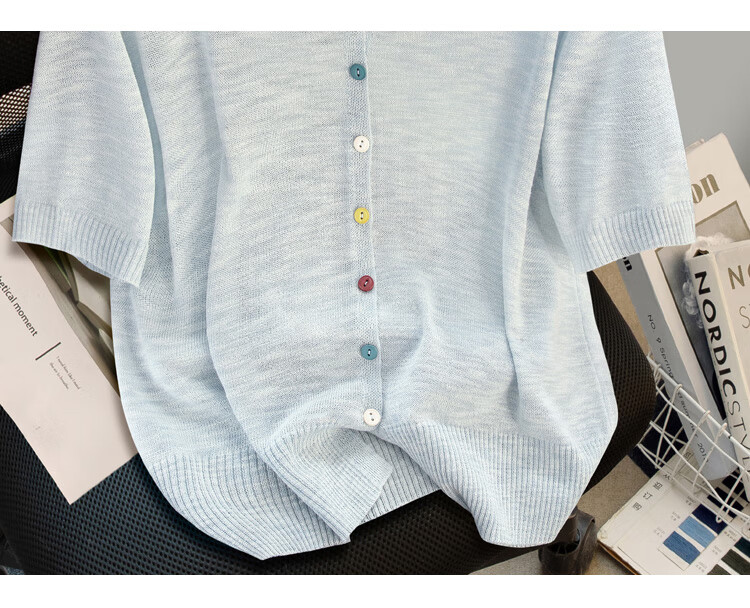 Cypress Simple Knitwear 2026 Summer New Women's Short Sleeve Cardigan Single-Breasted Fresh Top 9