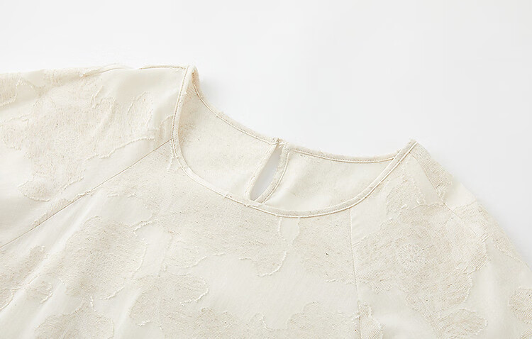 Demana Heavy Embroidered 3D Cutwork Summer French Style Lightweight Loose Mid-Length Women's Dress with Drawstring and Half Sleeves 11