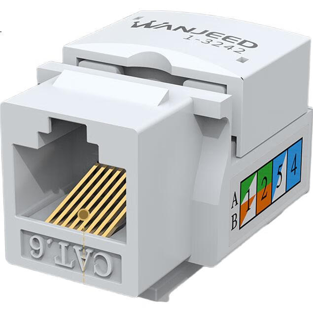 Модуль сетевой розетки WANJEED Cat6 RJ45 Gigabit Ethernet, 90 градусов, для патч-панелей, 1-3242