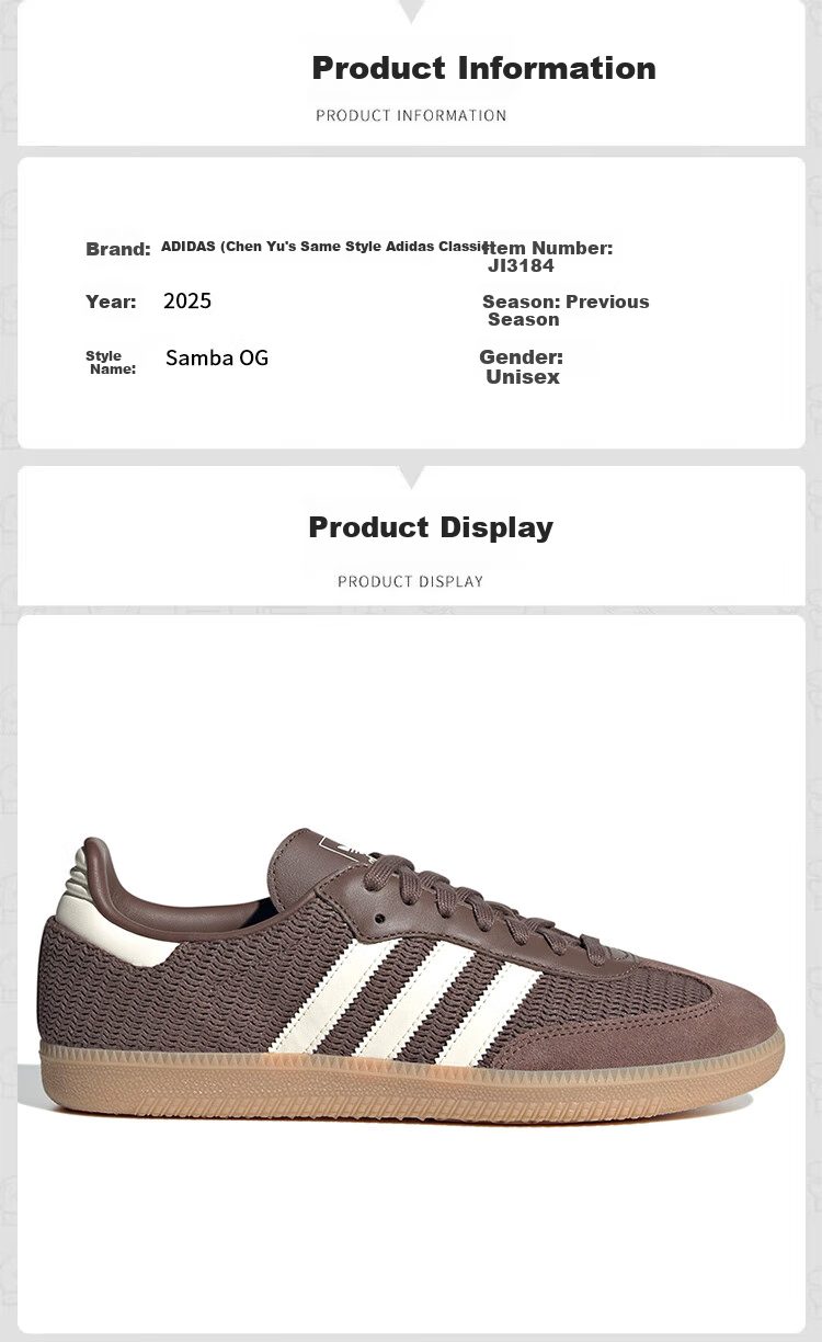 Adidas Trefoil SAMBA OG Unisex Sports Casual Shoes JI3184 Size 42 6