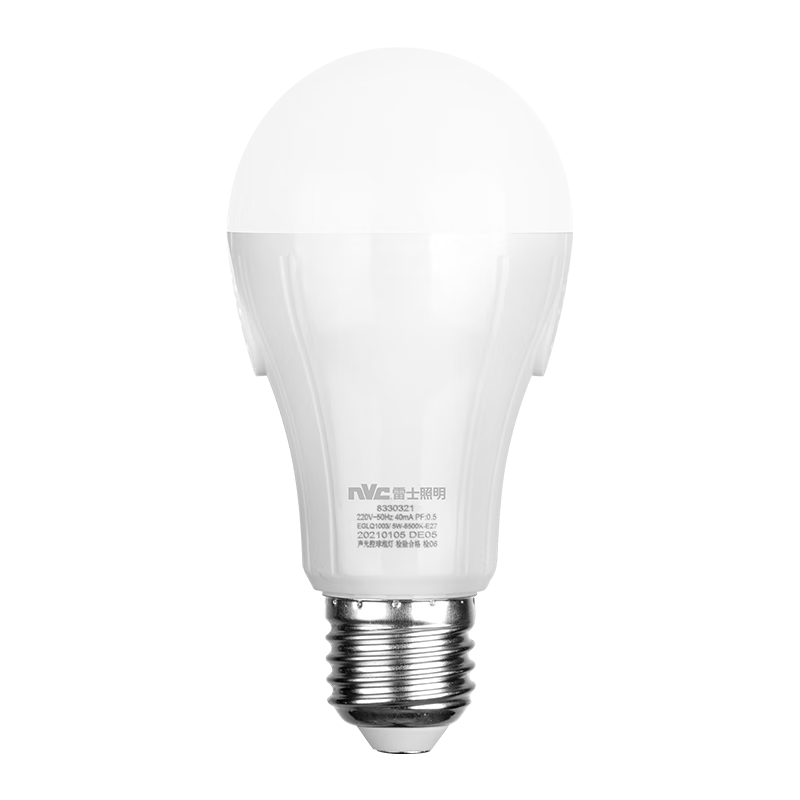 NVC Sound-Control Sensor LED Bulb E27 Screw Base 5W Cool White Light for Property Corridor