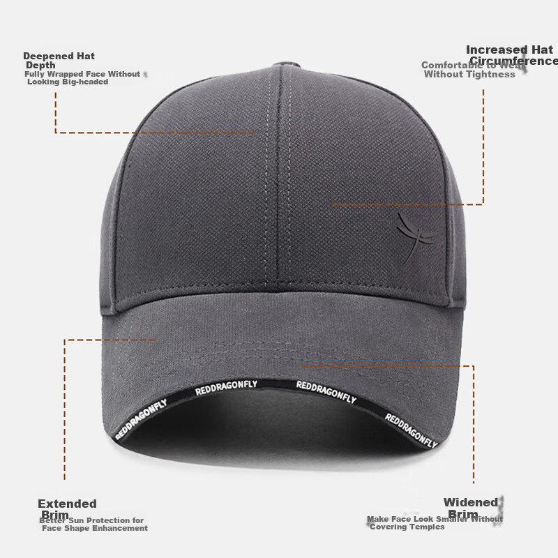 RED DRAGONFLY Baseball Cap for Men And Women, All-Season Outdoor Sun Protection Hat, Casual Breathable Face-Slimming Visor Cap for Me