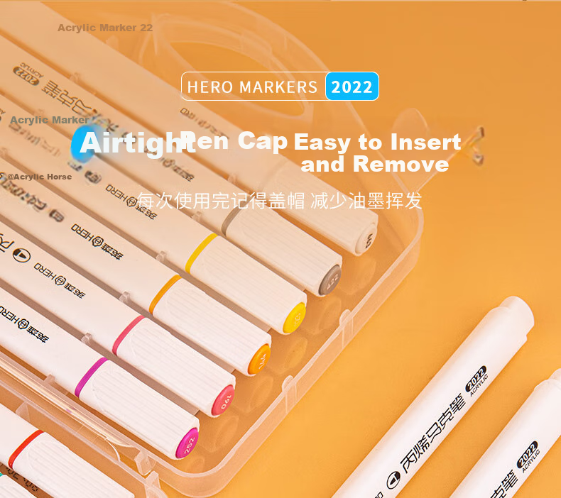 HERO Acrylic Markers, 2011 Water-Based Student Art Drawing Hand-Drawn Watercolor Pens, 36 Colors of Watercolor Pens for Art Educatio 11