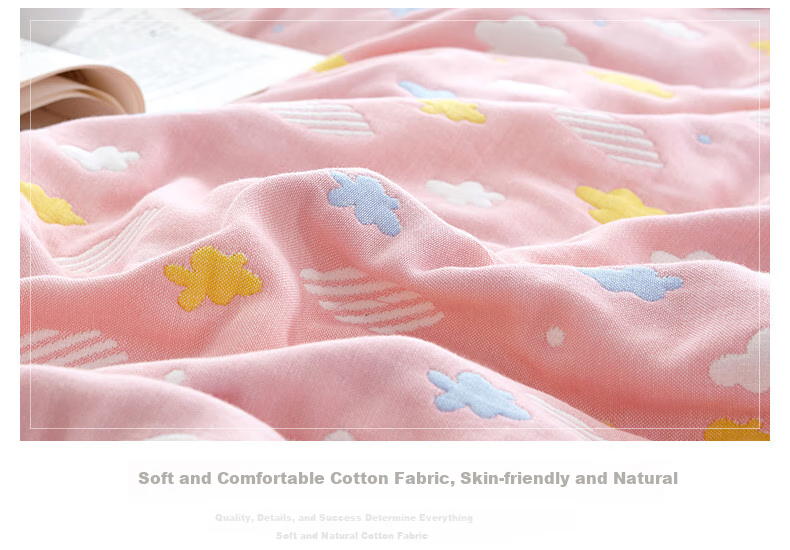 Hengyuanxiang Pure Cotton Gauze Towel Blanket, Six-Layer Thickened Blanket, Single Person Summer Cool Air Conditioning Thin Blanket, Nap Blanket, 150*200cm 18