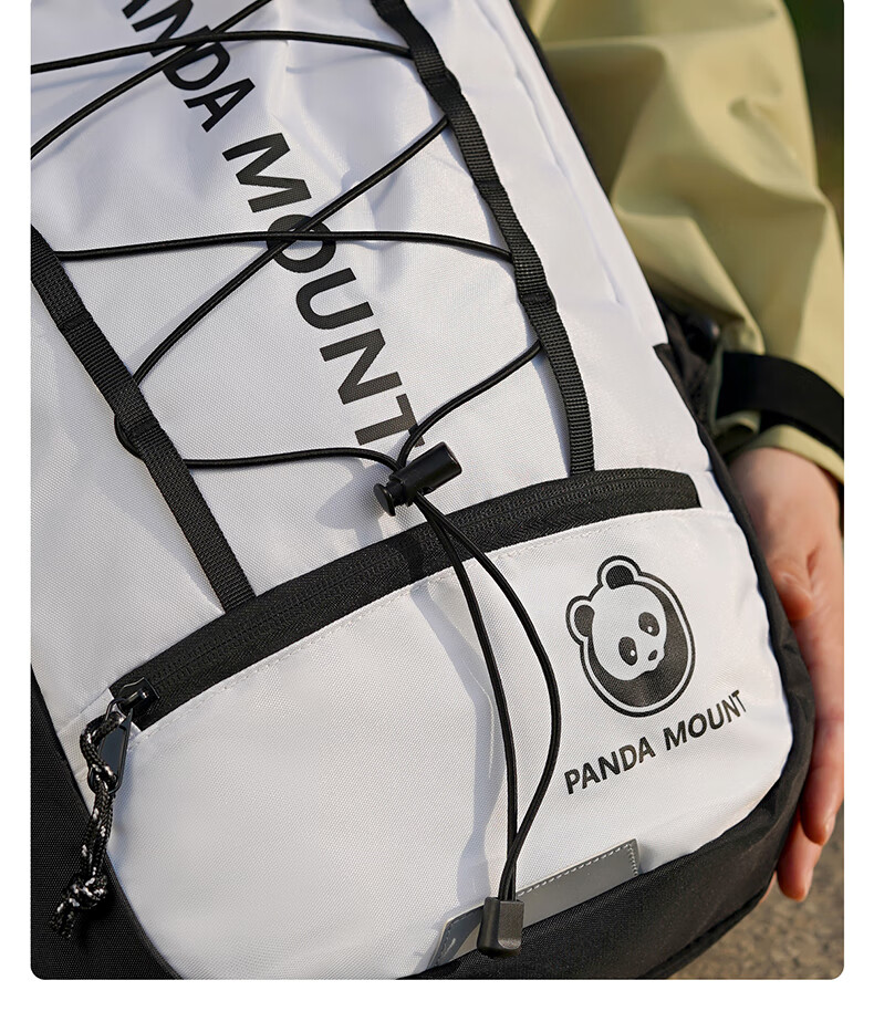 CAMEL Panda Series Outdoor Hiking Large Capacity Mountaineering Backpack 574D65L8668A Off-White/Black One Size 9