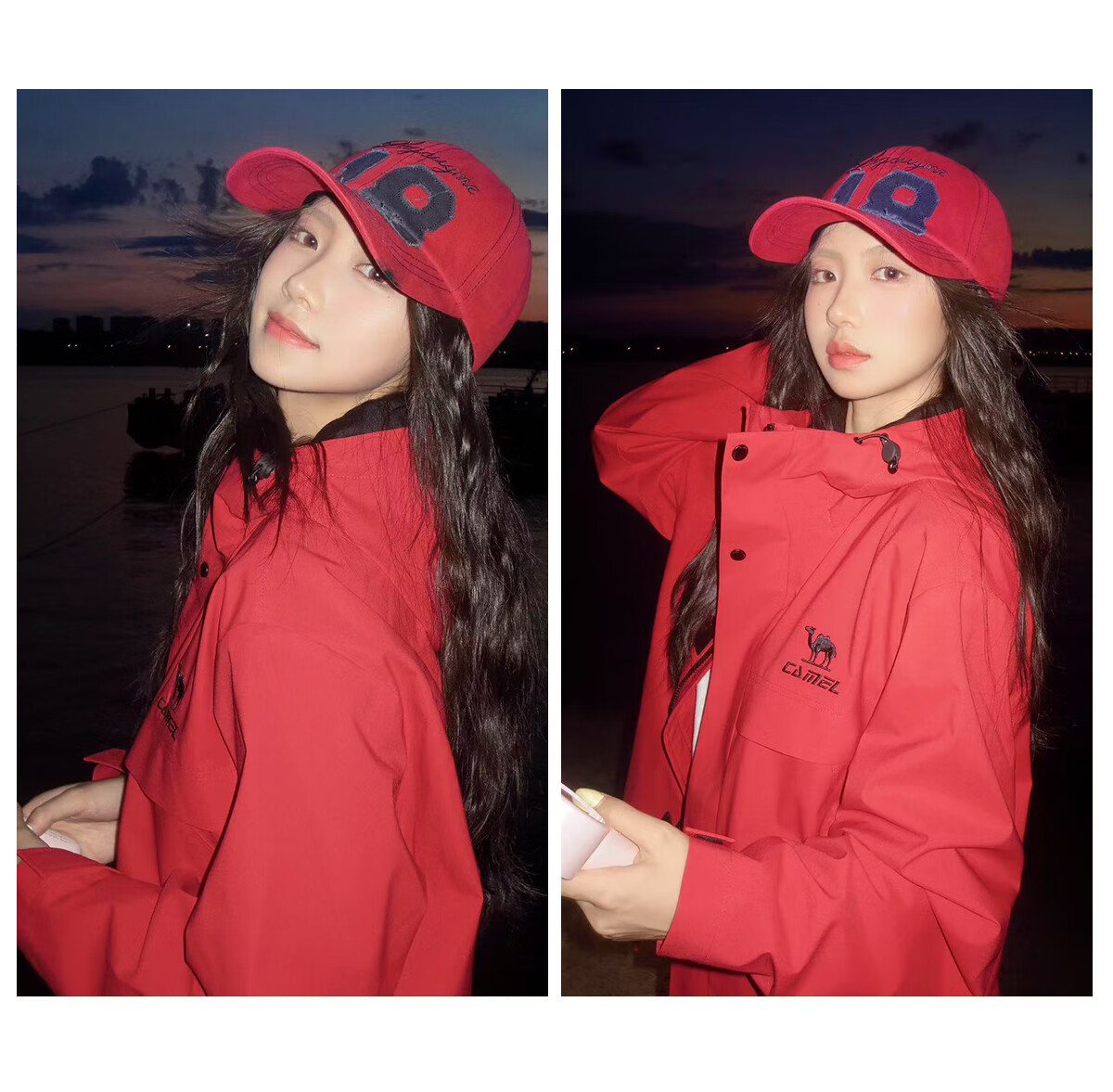 CAMEL All-Terrain Jacket Unisex Windproof Waterproof Outdoor Coat J35CW1L0032 Dazzling Red M 2