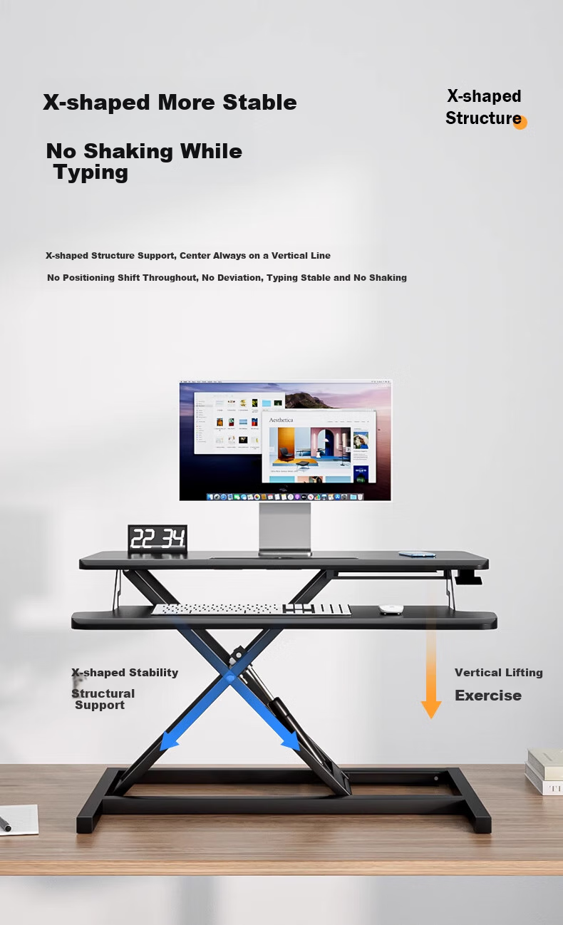 Gupujia Height Adjustable Computer Desk, Office Standing Desk with Lift Mechanism, Adjustable Workstation, Standing Desk with Lift 7