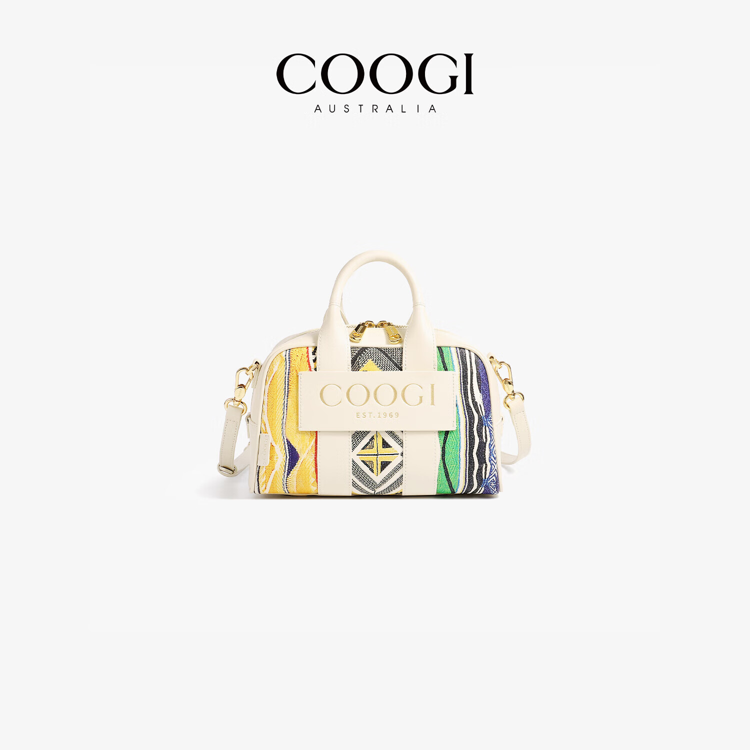Женская сумка COOGI, роскошный бренд, сумка-тоут, подарок для девушки или жены, модель C355218303, цвет белый/розовый
