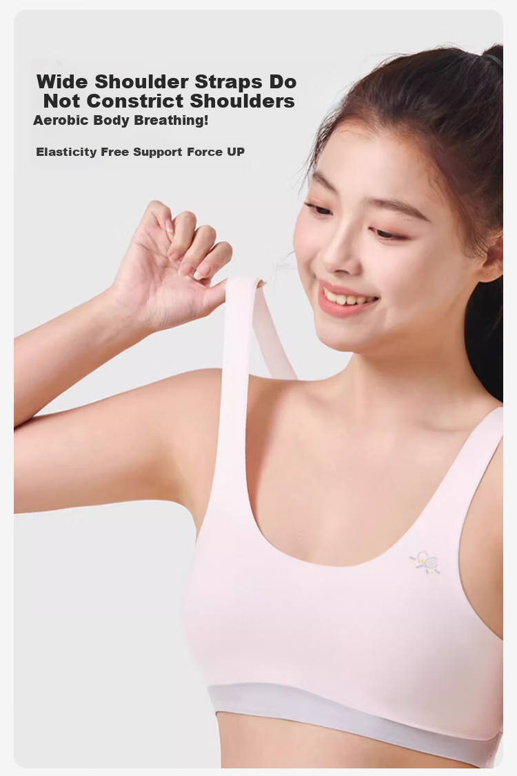 FitonTon 2-Piece Girls' Underwear, Student Sports Bra, Anti-Shock Bra for Middle And High School Students, Thin Vest Bra for Girls in Puberty 9
