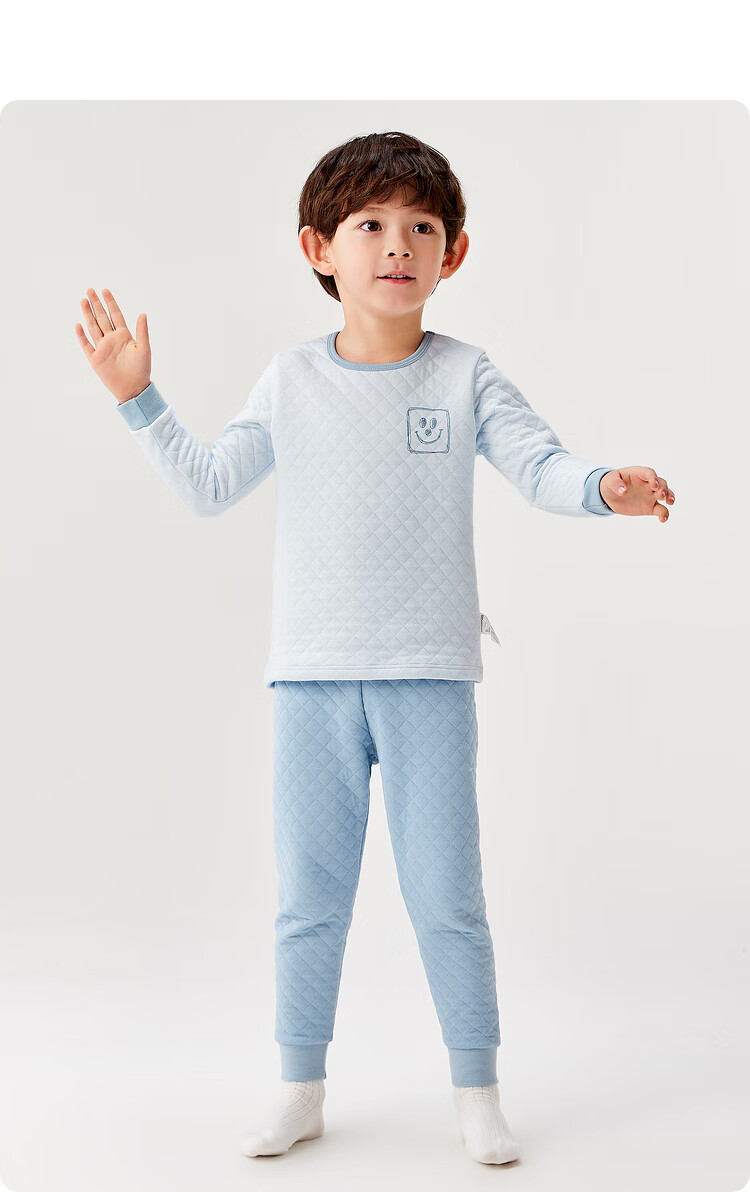 Balabala Boys' Winter Thermal Underwear Set Thickened Cotton-Padded Autumn Top and Bottom Pajamas 208424169107 4