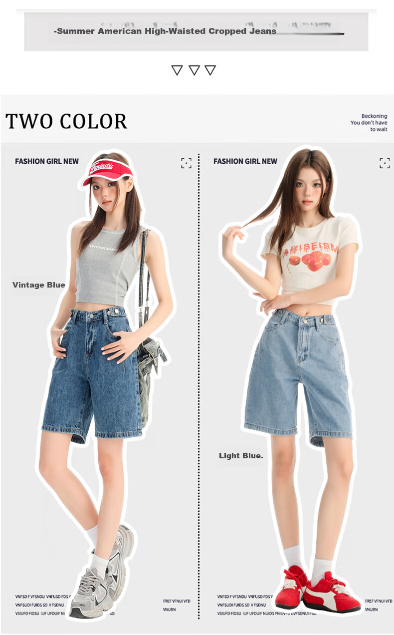 Jeanswest Women's Denim Shorts 2026 Spring Summer High Waist A-Line Slim Functional Style Hot Pants Black XL 1