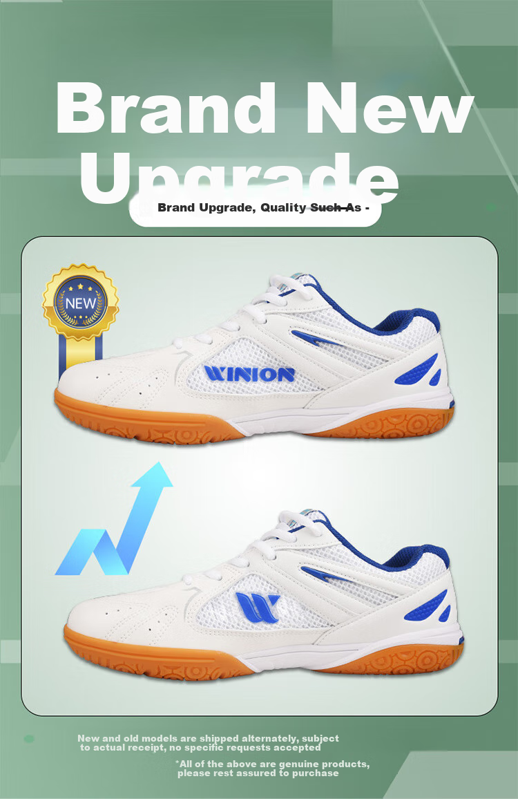 WINION Premium Table Tennis Shoes for Men And Women, Non-Slip Wear-Resistant Table Tennis Sports Shoes Jingjin White And Black Size 44 2